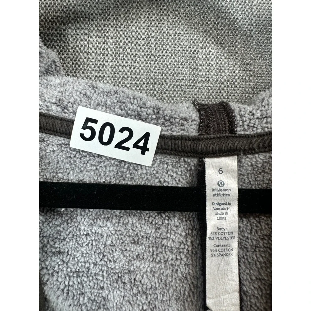 Lululemon Hooded Wrap Cardigan Womens 6 Brown Longline Fleece Thumbhole